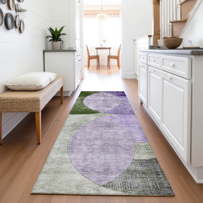 Premium Machine Washable Alves AMF1140 Geometric Rug, Runner 2'3" x 7'6"