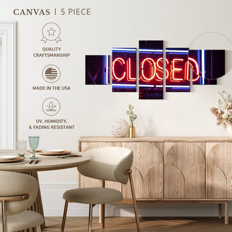 Closed Neon Sign, 34" H x 74" W
