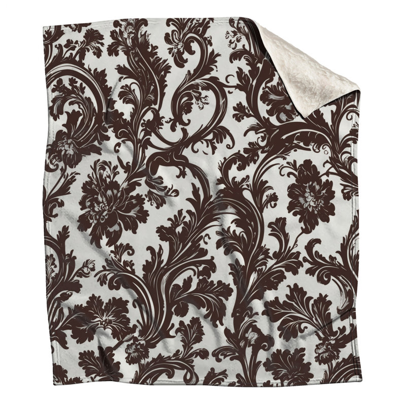 Couvertures florales à motif damassé, 60in W x 80in H