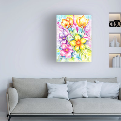Sandra Rede Floral 13 Canvas Art