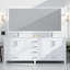 Meuble-lavabo double blanc 84 po - Comptoir en quartz, miroirs de 34 po, fermeture en douceur, comptoir extérieur rayé et teint, miroirs, options de rangement spacieuses-1695847429