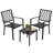 3-piece Patio Bistro Set, Stackable Design, Powder-coated Metal Frame