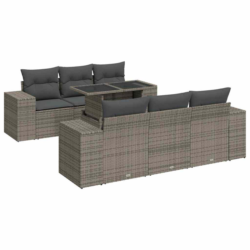  Ensemble de canapé de jardin gris, Gris