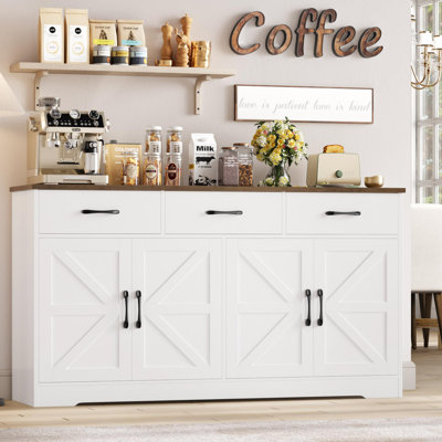 59.1" W Manufactured Wood Sideboard with Adjustable Shelves 