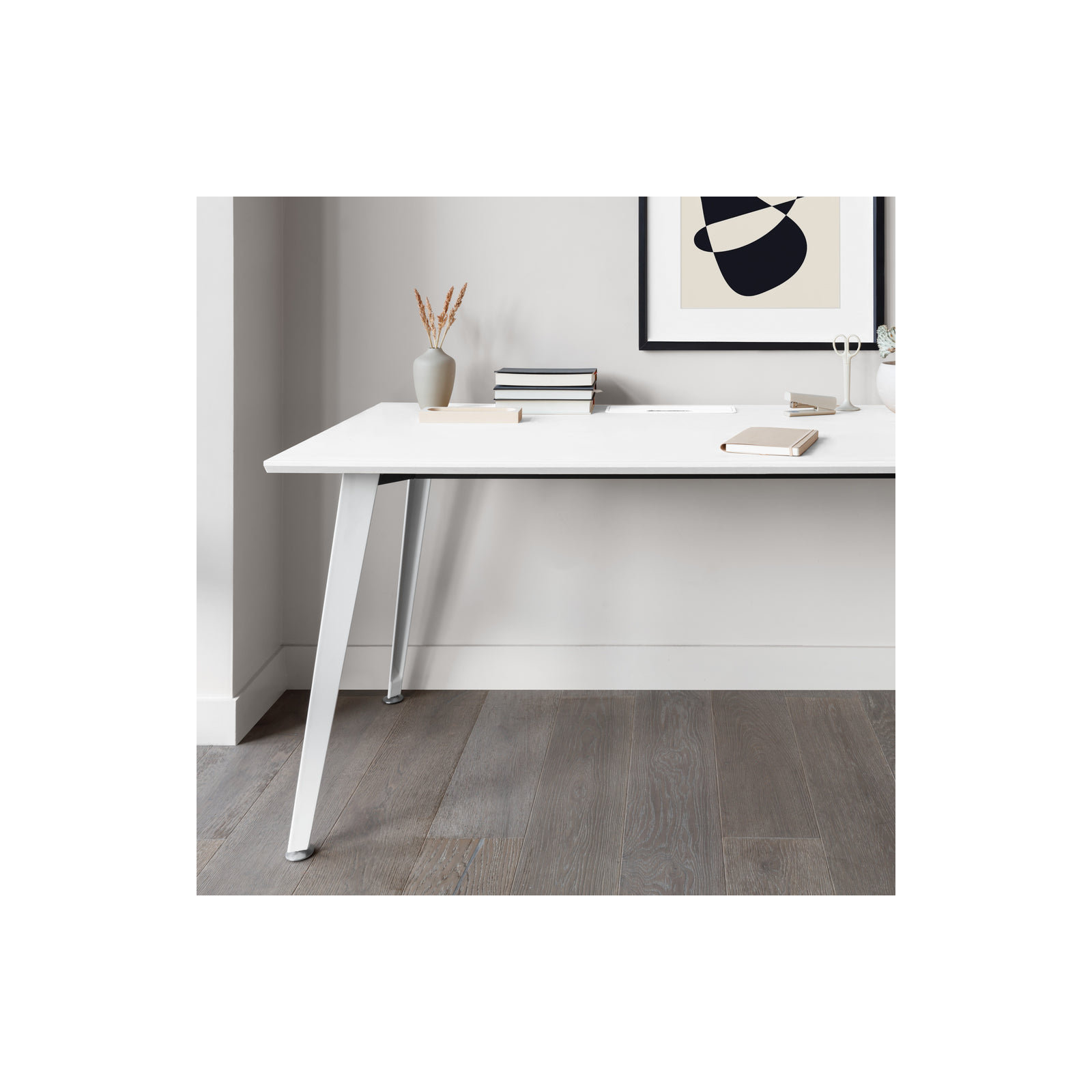 Office Desk, White, 30" H x 48" W x 24" D, White