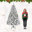 Arbre de Noël enneigé 7,5 pi avec 1405 pointes et base en métal-232864946