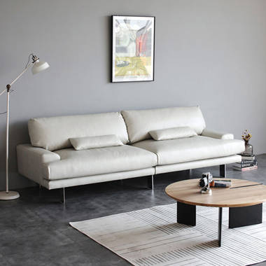 70.08 Genuine Leather Standard Sofa Cushion Loveseat Corrigan Studio Fabric: Dark Gray Genuine Leather