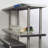 Open Base Stainless Steel Table with Double Tier Overshelf-64164874
