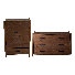 Ensemble de chambre à coucher Josiah 2 pièces en bois massif avec commode à 6 tiroirs et commode à 5 tiroirs
