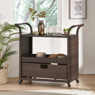 Denslowe Bar Cart,Kitchen Island Cart,Coffee Station