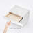 Glossy White Nightstand With 1 Drawer C-Shaped Side Table With Light