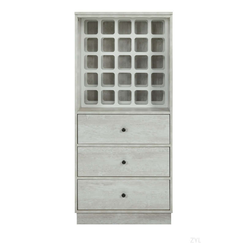 Armoire à vin au fini blanc antique