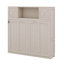 Grand lit escamotable avec commode avec tablette de rangement et armoires, commode escamotable escamotable escamotable