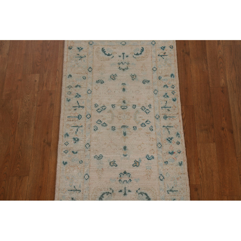 Tapis unique en laine beige 1 pi 10 po x 3 pi 8 po New Age