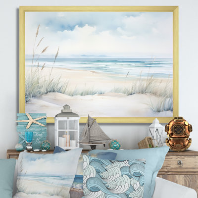 «Soft Color Beach Horizon III - Coastal Minimalisme», art mural