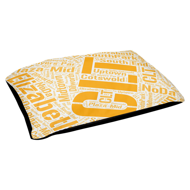 Coussin de chien « districts », Orange, Grand (l 40 po x P 30 po x H 14 po), Charlotte