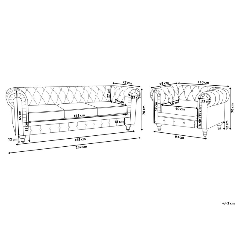 North Adams 2 - Piece Living Room Set, Light Grey