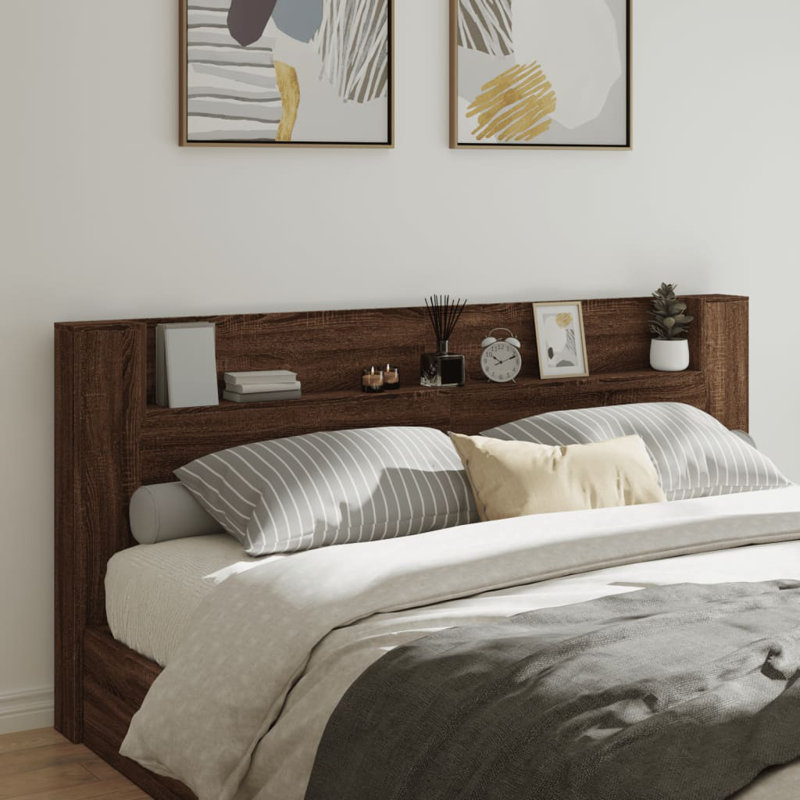 Headboard, Brown Oak, 103.5cm H x 220cm W x 16.5cm D