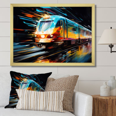 Abstracted Train Velocity - Transportation Canvas Wall Art