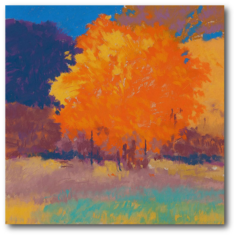 Érable orange - reproduction d'art sur toile tendue, H 24 po x l 24 po x 1,5 po