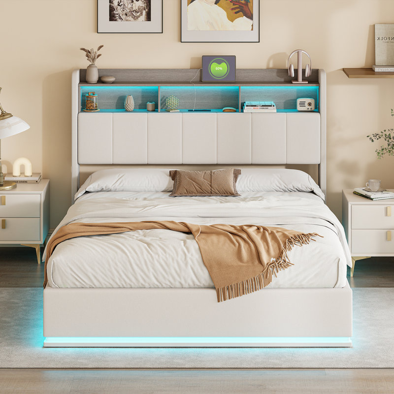 Upholstered Ottoman Storage Bed, European Kingsize (160 x 200 cm)