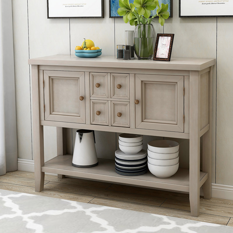 Buffet avec tablette inférieure Cambridge Series Buffet, Gris antique