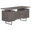 Bureau flottant gris à 2 tiroirs