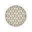 Tapis lavable décoratif moderne à motif géométrique jaune à motif géométrique rond-1662596509