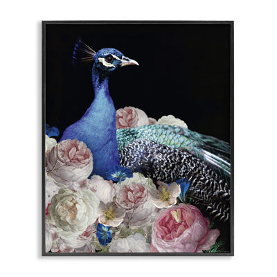 Paon et pivoines, art giclée par Reinders