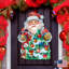 Décoration murale arbre de Noël ancien décor de père Noël