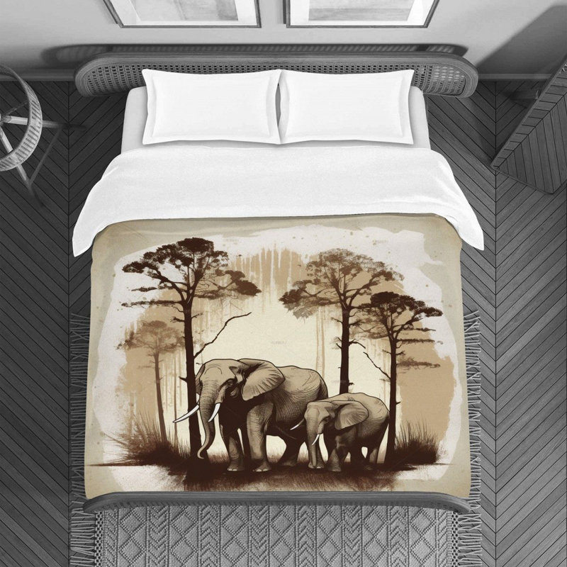 Forest Elephant Bedding, Queen Duvet Cover