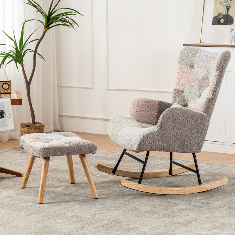 Rocking Chair, Grey/Pink