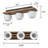 3-Light Wood Flush Mount