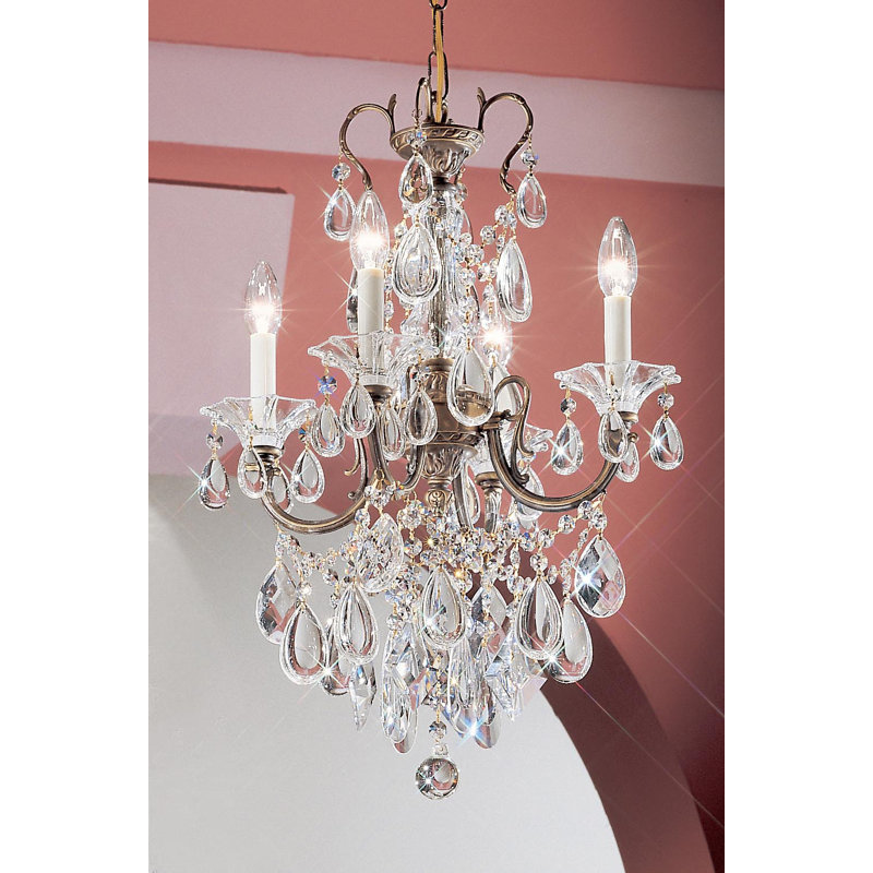 Style bougie classique/traditionnel 4 lumières lustre Fabry, Crystalique, Perle ébène