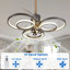 Ventilateur de plafond à DEL avec ventilateur noir et lumière Fandeliers avec lumières et télécommande