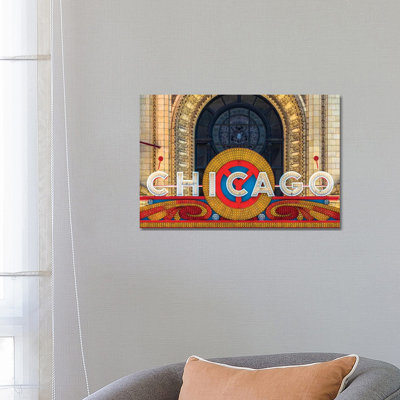 Chicago Theater Sign II by Raymond Kunst - Wrapped Canvas Print