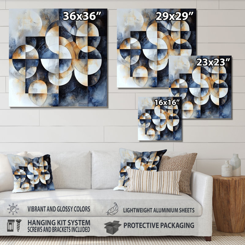 Coastal Transitional Form Of Shapes I - Art mural moderne en métal, impression moderne sur métal