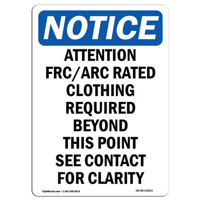 Attention Frc Arc Rated Clothing Sign