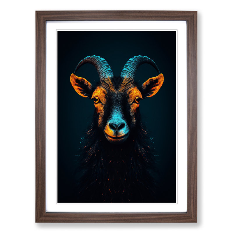 Goat Minimalism Art - Framed Print