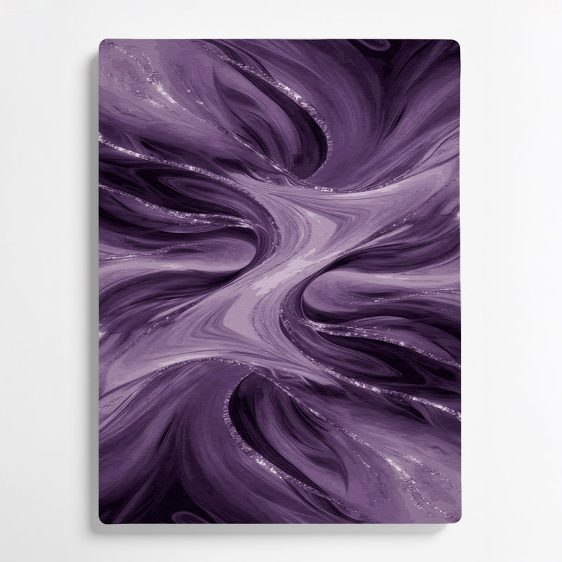 Abstract Landscape 66 Purple Metal Wall Art, 11" H x 14" W