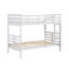 Lit superposé simple au-dessus de simple, structure en bois blanc classique avec échelle et garde-corps, aucun sommier requis