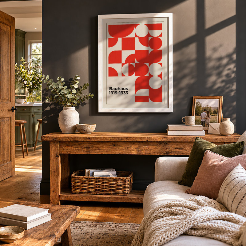 Bauhaus Geometry Geometric - Print, A3 - 42.0 x 29.7 cm, White