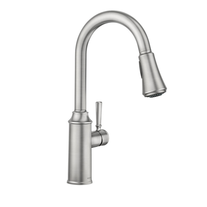 MOEN Conneaut One Handle Pulldown Kitchen Sink Faucet with Power Clean in Spot Resist Stainless
