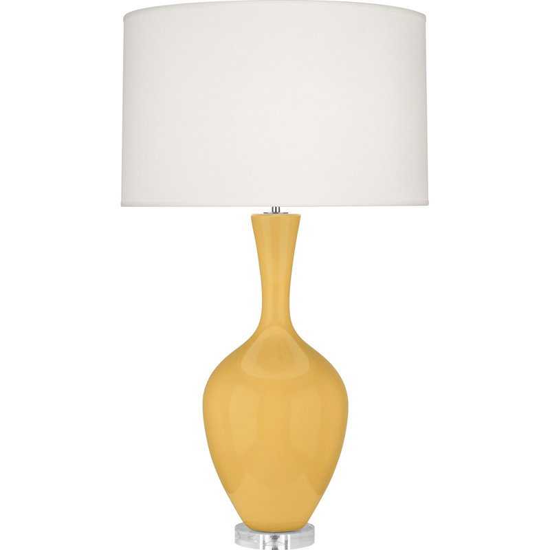 Lampe de table 33,5 po Audrey, Jaune coucher de soleil