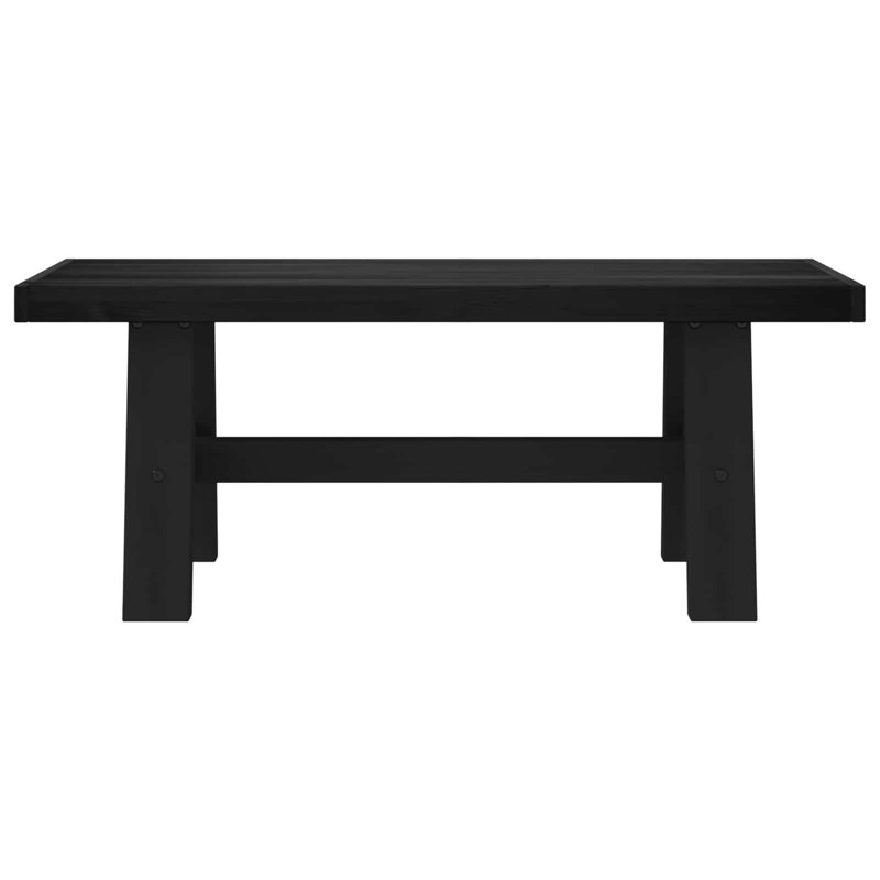 Solid Wood Bench, Black
