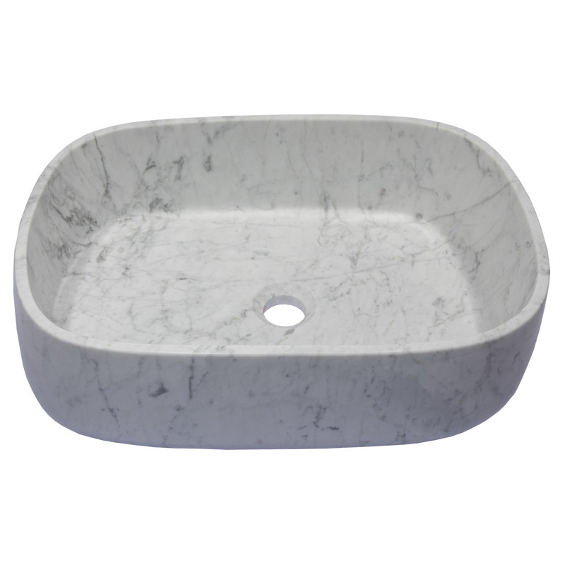Eden Bath 14'' White Natural Stone Rectangular Bathroom Sink