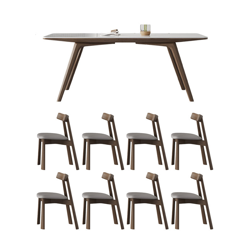 Ensemble de table rectangulaire blanc brillant