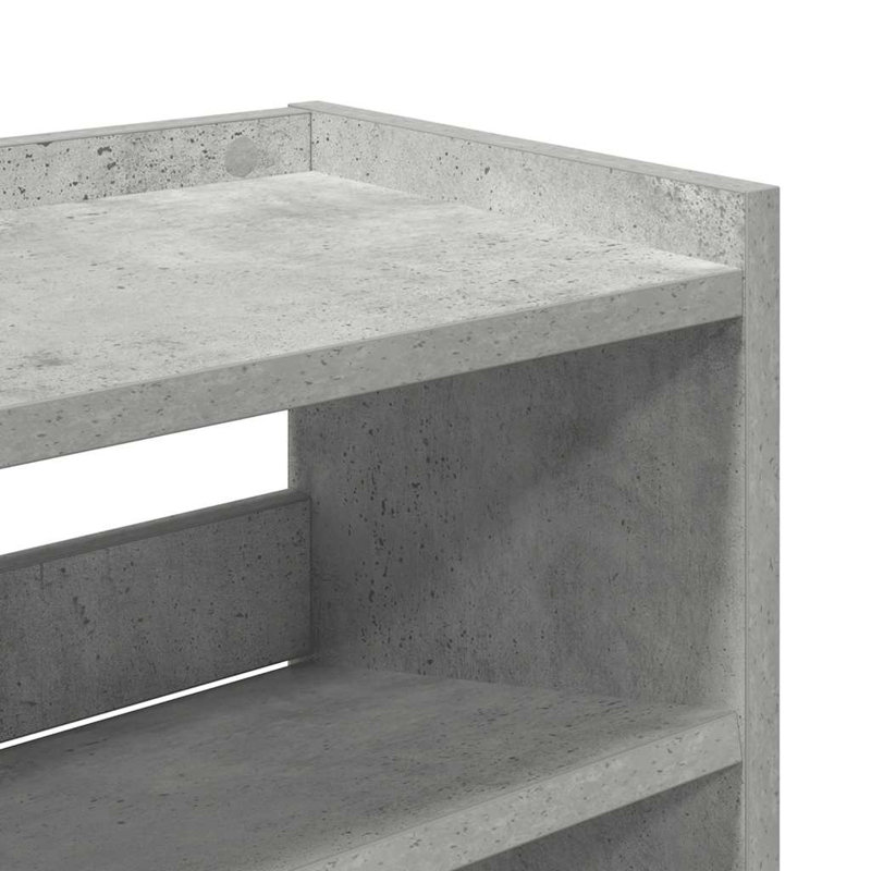 12 Pair Shoe Rack, Concrete Oak