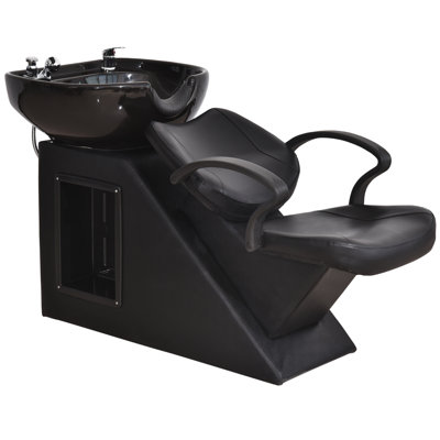 Backwash Ceramic Bowl Shampoo Chair Backwash Sink Barber Chair for Salon