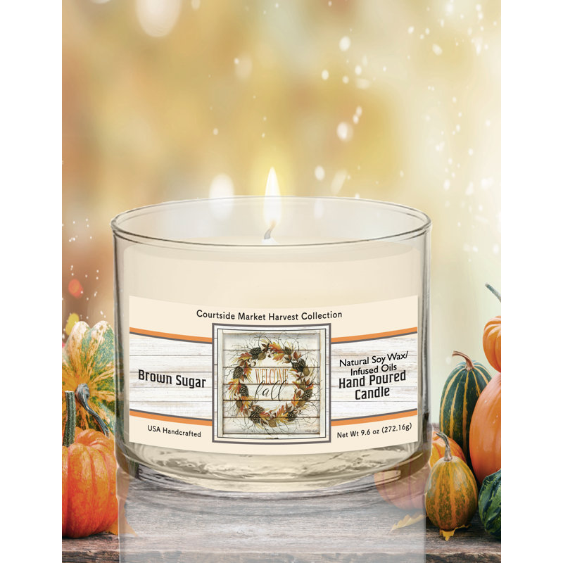 Bougie Wellcome Fall de 272 g (9,6 oz) en cire de soya dans un pot en verre